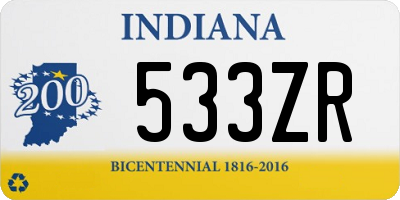 IN license plate 533ZR