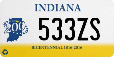 IN license plate 533ZS