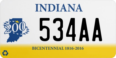 IN license plate 534AA