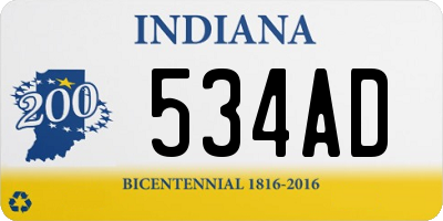 IN license plate 534AD