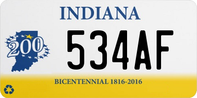 IN license plate 534AF