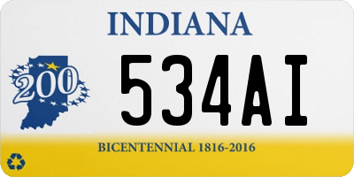 IN license plate 534AI