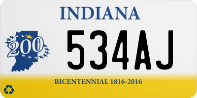 IN license plate 534AJ