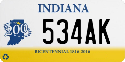 IN license plate 534AK