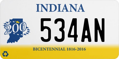 IN license plate 534AN