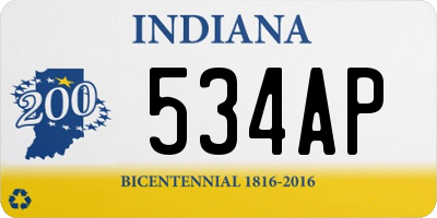 IN license plate 534AP