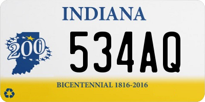 IN license plate 534AQ