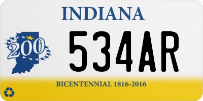 IN license plate 534AR