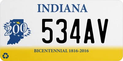 IN license plate 534AV