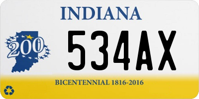 IN license plate 534AX