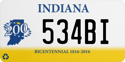 IN license plate 534BI