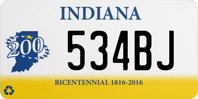 IN license plate 534BJ