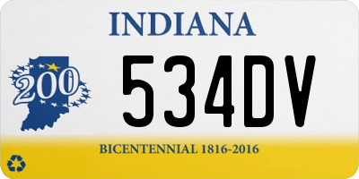 IN license plate 534DV