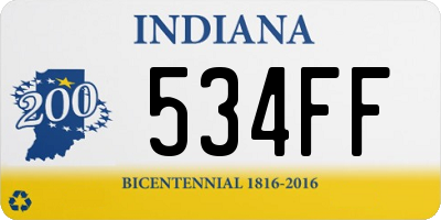 IN license plate 534FF