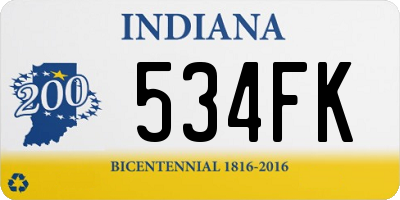 IN license plate 534FK