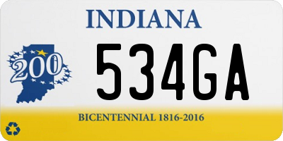 IN license plate 534GA