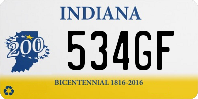 IN license plate 534GF