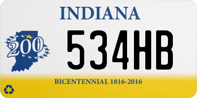 IN license plate 534HB