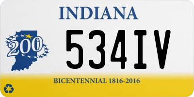 IN license plate 534IV