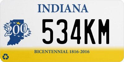 IN license plate 534KM