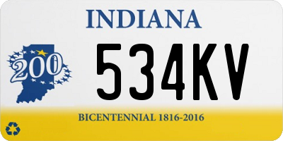IN license plate 534KV