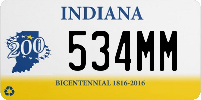 IN license plate 534MM