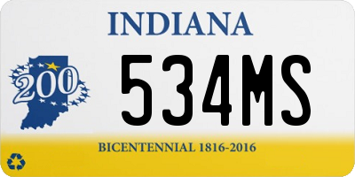 IN license plate 534MS