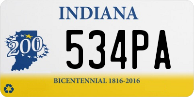 IN license plate 534PA