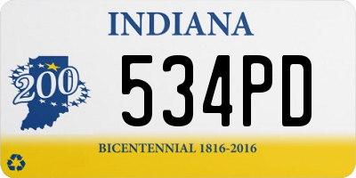 IN license plate 534PD