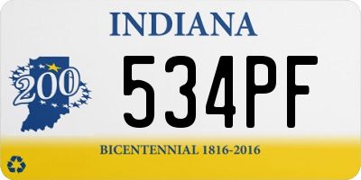 IN license plate 534PF