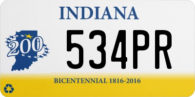 IN license plate 534PR