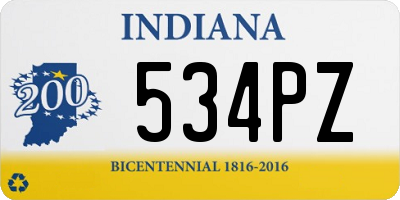 IN license plate 534PZ