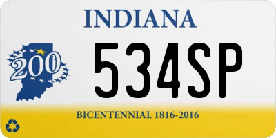 IN license plate 534SP