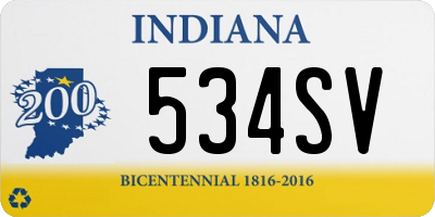 IN license plate 534SV