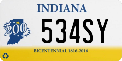 IN license plate 534SY