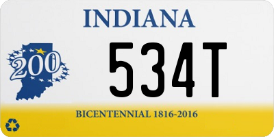 IN license plate 534T