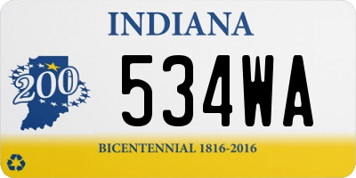 IN license plate 534WA