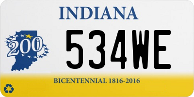 IN license plate 534WE
