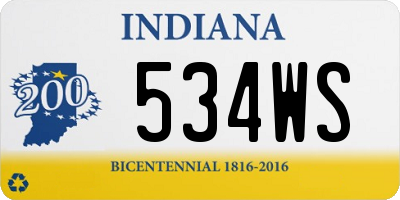 IN license plate 534WS