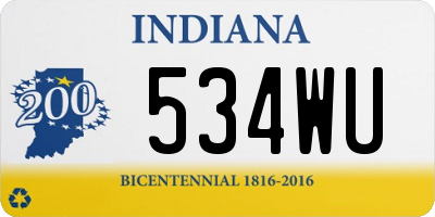 IN license plate 534WU