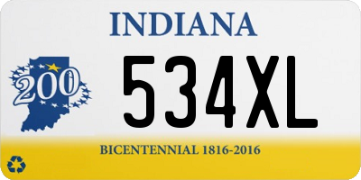 IN license plate 534XL