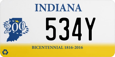 IN license plate 534Y