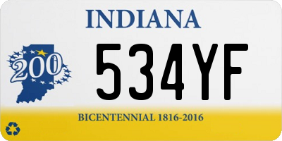 IN license plate 534YF