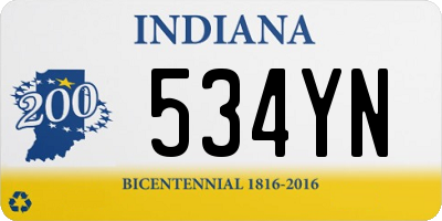 IN license plate 534YN