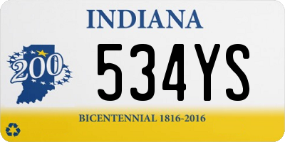 IN license plate 534YS