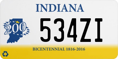 IN license plate 534ZI