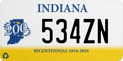 IN license plate 534ZN