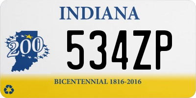 IN license plate 534ZP