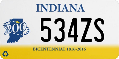 IN license plate 534ZS