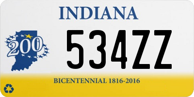 IN license plate 534ZZ